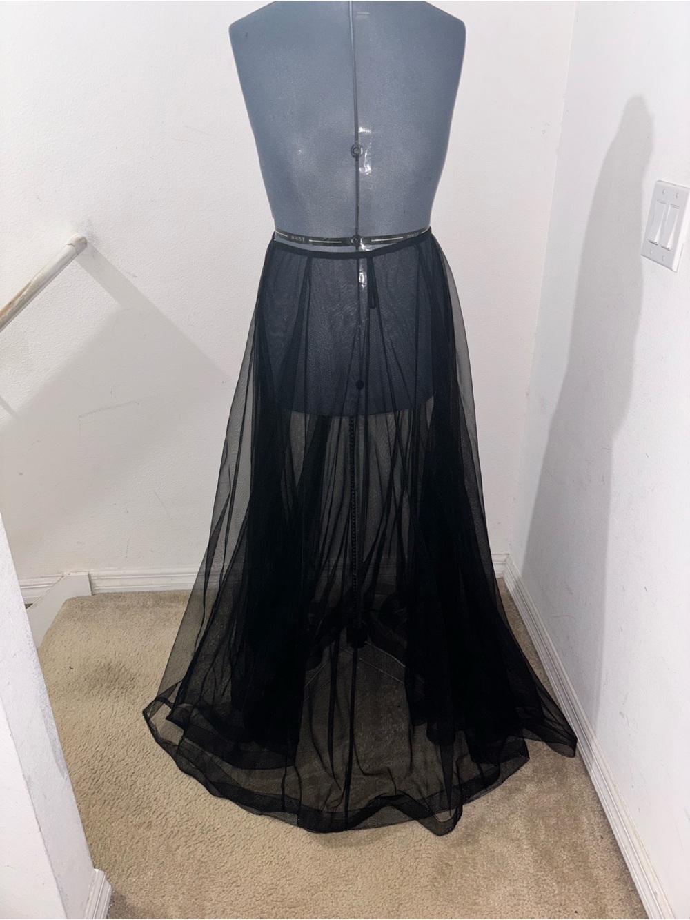 Giorgio Armani Sheer Black Maxi Tulle Skirt never been worn